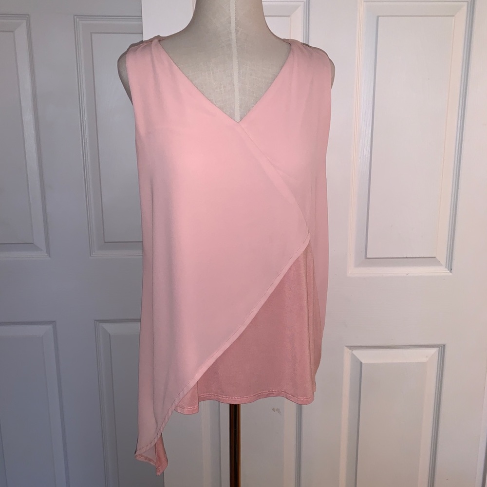 Cable & Gauge Pink Asymmetrical Sleeveless Top